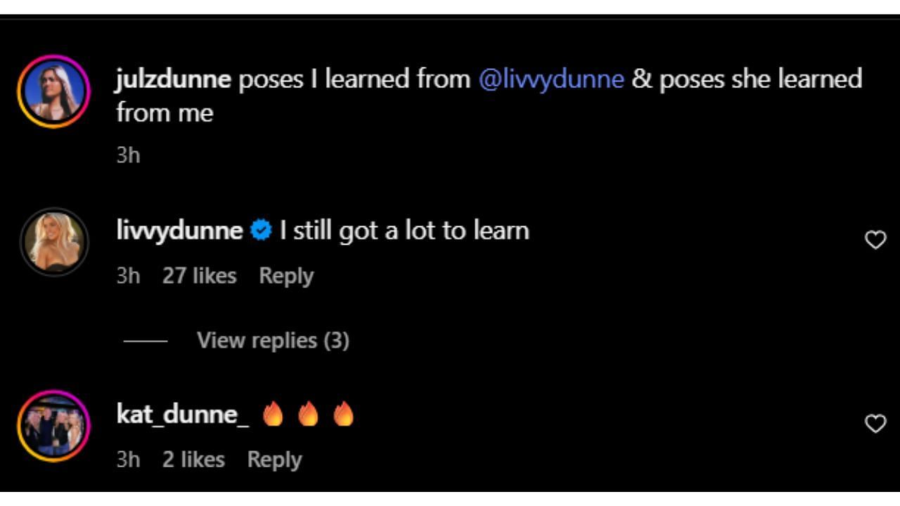 Dunne's Instagram comment.
